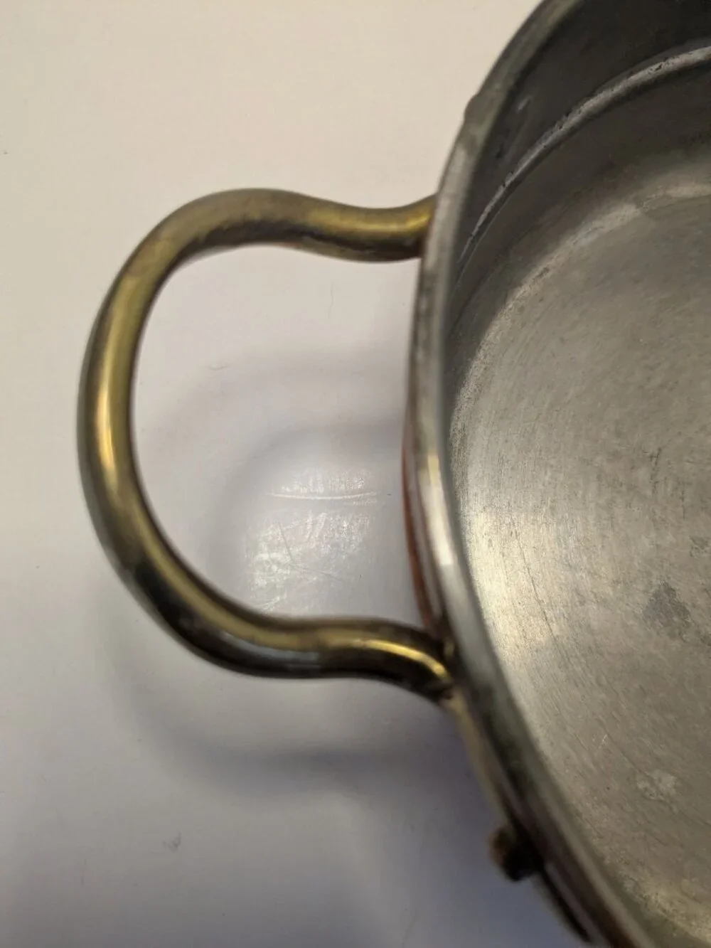 Vintage Copper & Brass Bowl  Handles - 6.5